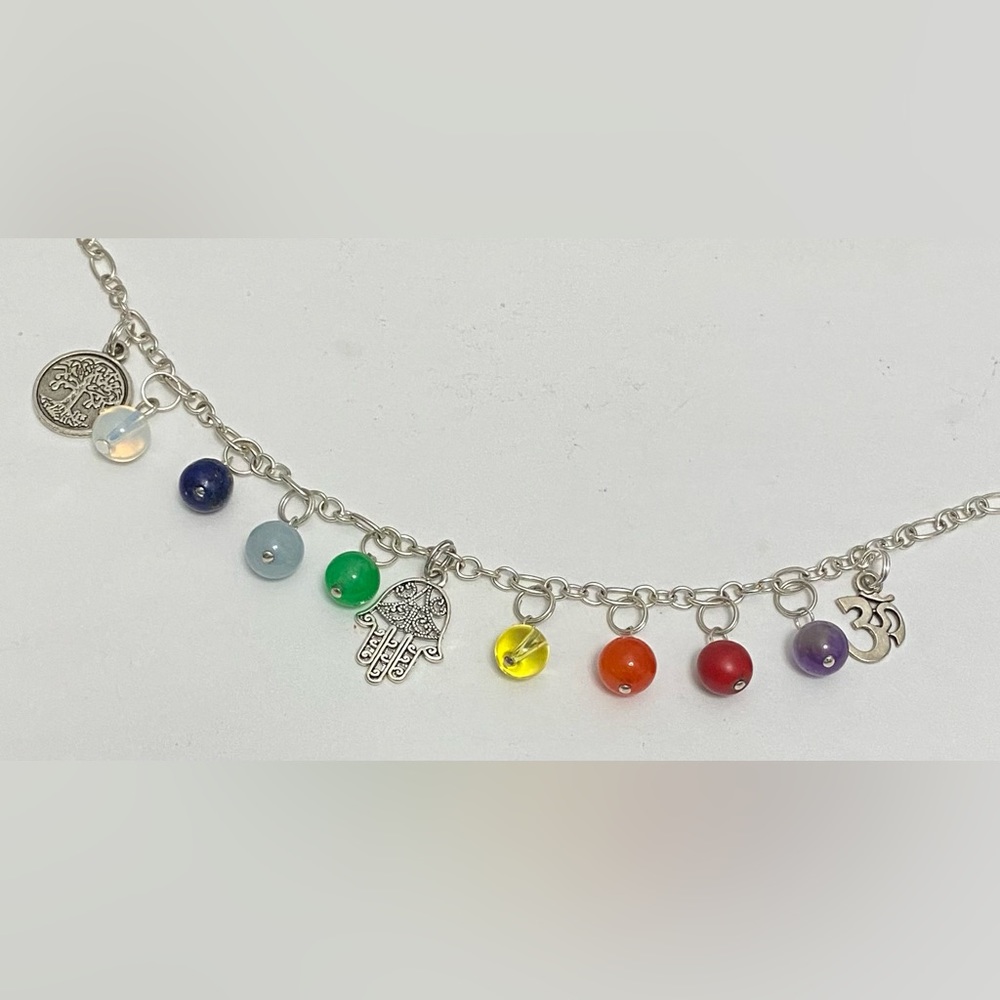 NEW Silver plated Chakra bracelet